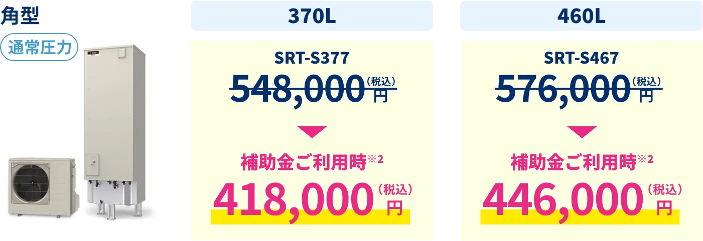 角型 高圧力 370L/460L